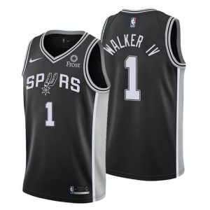 2020-21 #1 Lonnie Walker IV San Antonio Spurs Trikot Schwarz Icon Edition