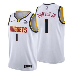 2020-21 #1 Michael Porter Jr. Denver Nuggets Trikot Weiß Association Edition