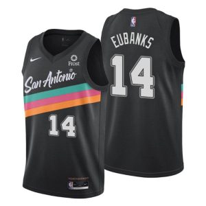 2020-21 #14 Drew Eubanks San Antonio Spurs Trikot Schwarz City Edition