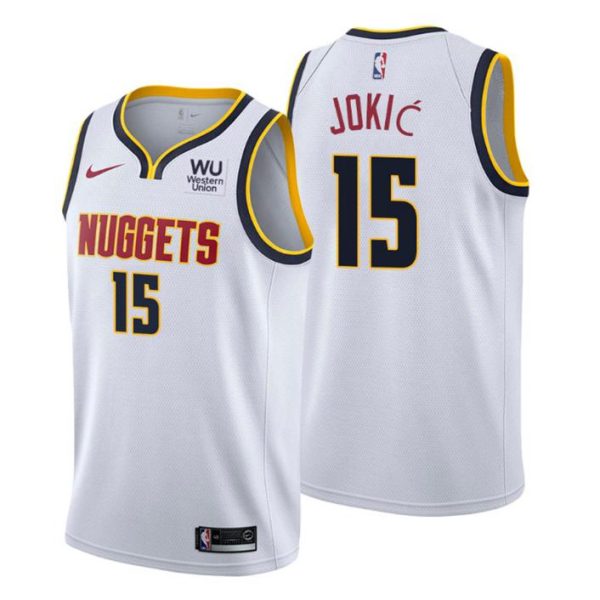 2020-21 #15 Nikola Jokic Denver Nuggets Trikot Weiß Association Edition