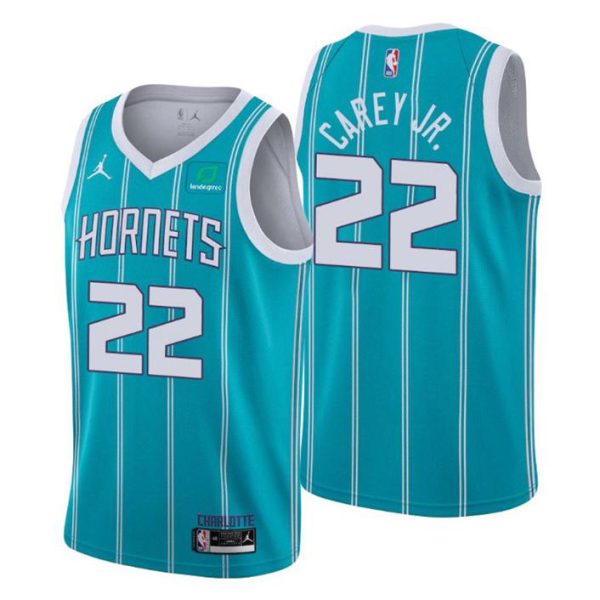 2020-21 #22 Vernon Carey Jr. Charlotte Hornets Trikot Teal Icon Edition