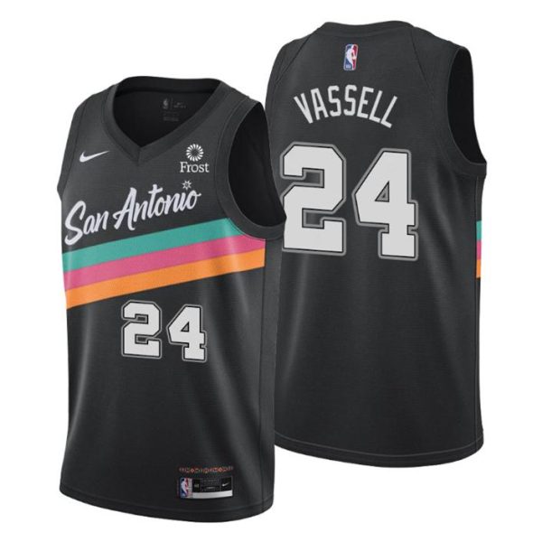 2020-21 #24 Devin Vassell San Antonio Spurs Trikot Schwarz City Edition