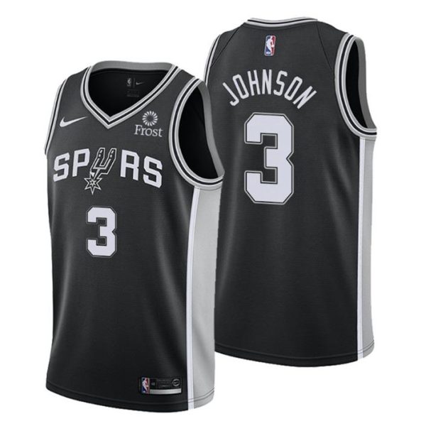 2020-21 #3 Keldon Johnson San Antonio Spurs Trikot Schwarz Icon Edition