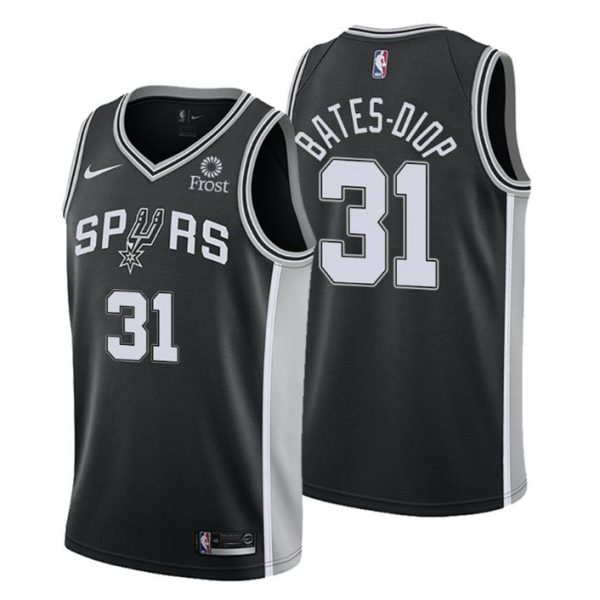 2020-21 #31 Keita Bates-Diop San Antonio Spurs Trikot Schwarz Icon Edition