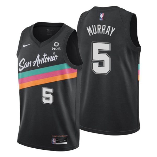 2020-21 #5 Dejounte Murray San Antonio Spurs Trikot Schwarz City Edition