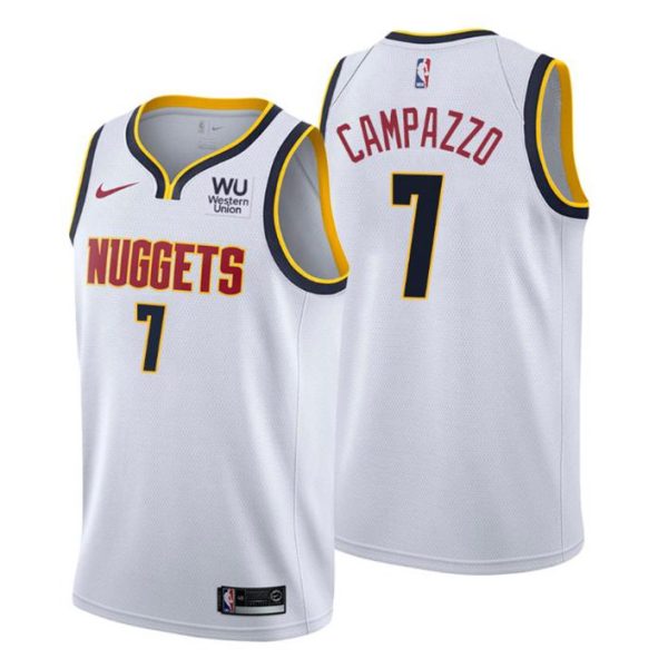 2020-21 #7 Facundo Campazzo Denver Nuggets Trikot Weiß Association Edition