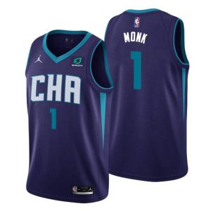 2020-21 Charlotte Hornets Trikot #1 Malik Monk Lila Statement Edition