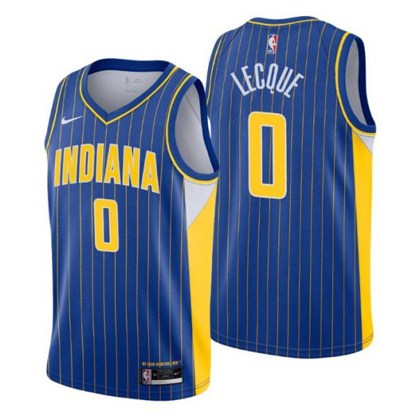 2020-21 Indiana Pacers Trikot Swingman Jalen Lecque No. 0 City Edition Blau