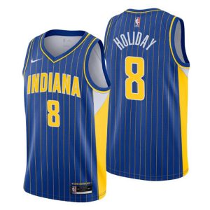 2020-21 Indiana Pacers Trikot Swingman Justin Holiday No. 8 City Edition Blau