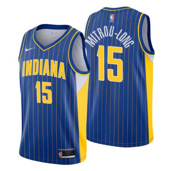 2020-21 Indiana Pacers Trikot Swingman Naz Mitrou-Long No. 15 City Edition Blau