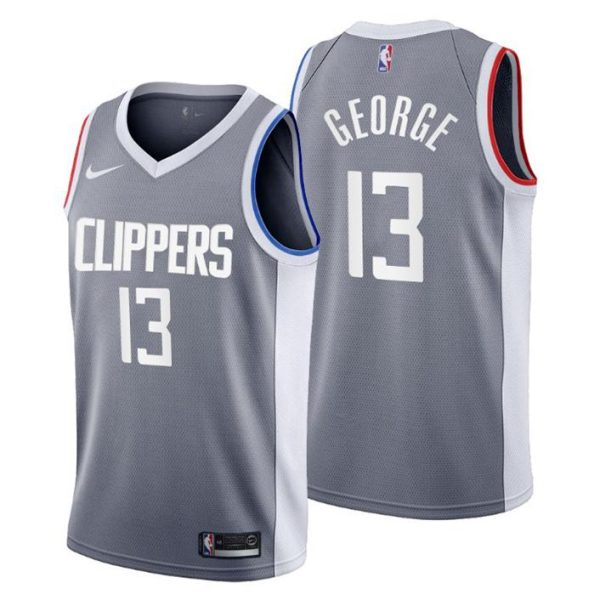 2020-21 LA Clippers No.13 Paul George Earned Edition Grau