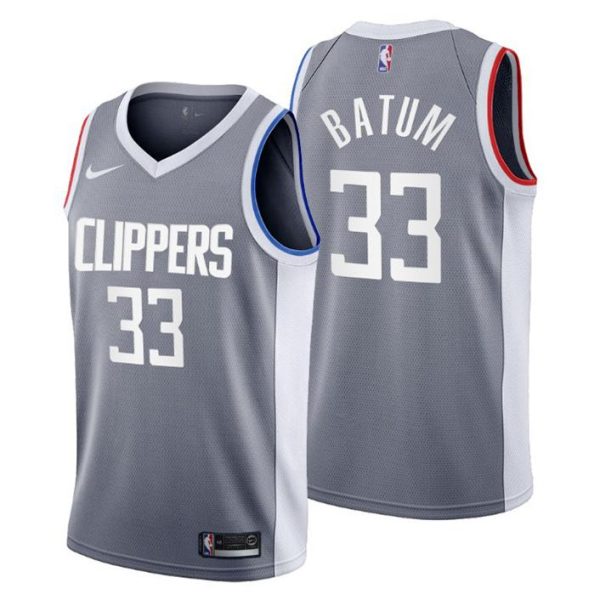 2020-21 LA Clippers No.33 Nicolas Batum Earned Edition Grau