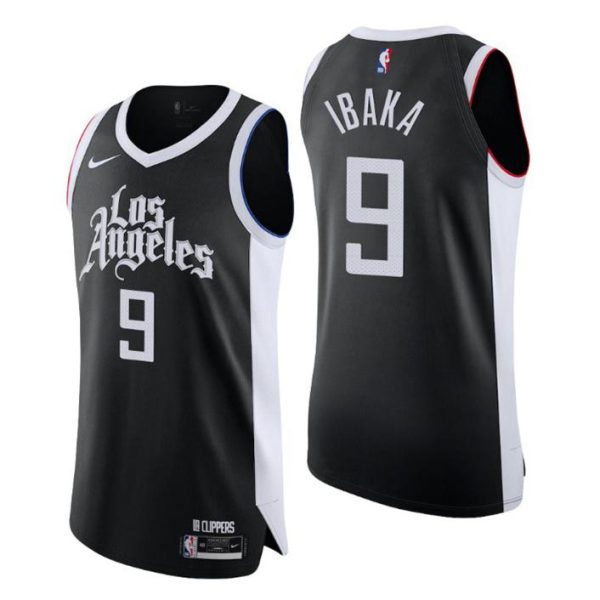 2020-21 Los Angeles Clippers Trikot No.9 Serge Ibaka City Edition Schwarz