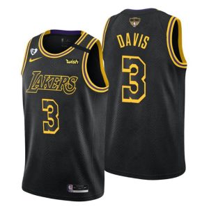 2020-21 Los Angeles Lakers Trikot Anthony Davis Schwarz Manba City Edition Honor Kobe and Gianna 3 Schwarz