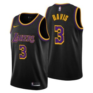 2020-21 Los Angeles Lakers Trikot No. 3 Anthony Davis Earned Edition Schwarz