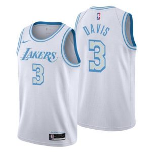 2020-21 Los Angeles Lakers Trikot Swingman Anthony Davis No. 3 City Edition Weiß