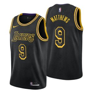 2020-21 Los Angeles Lakers Trikot Wesley Matthews Mamba Mentality Honors Kobe 9 Schwarz