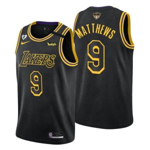 2020-21 Los Angeles Lakers Trikot Wesley Matthews Schwarz Manba City Edition Honor Kobe and Gianna 9 Schwarz