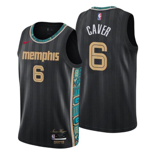 2020-21 Memphis Grizzlies Trikot Swingman Ahmad Caver No. 6 City Edition Schwarz