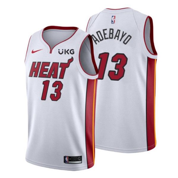 2020-21 Miami Heat Trikot #13 Bam Adebayo Weiß Association Edition