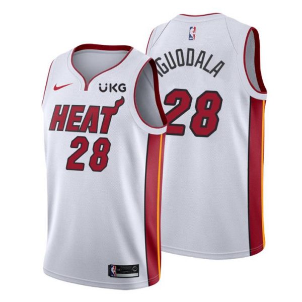 2020-21 Miami Heat Trikot #28 Andre Iguodala Weiß Association Edition