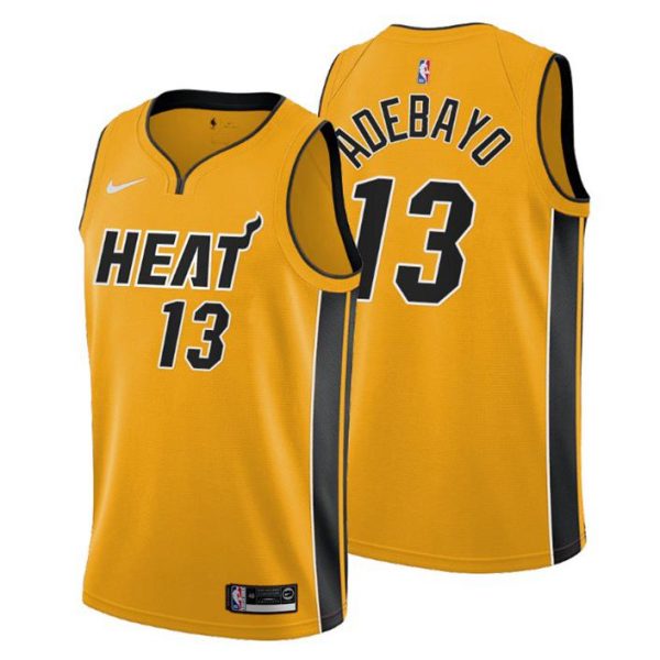 2020-21 Miami Heat Trikot No.13 Bam Adebayo Earned Edition Gelb