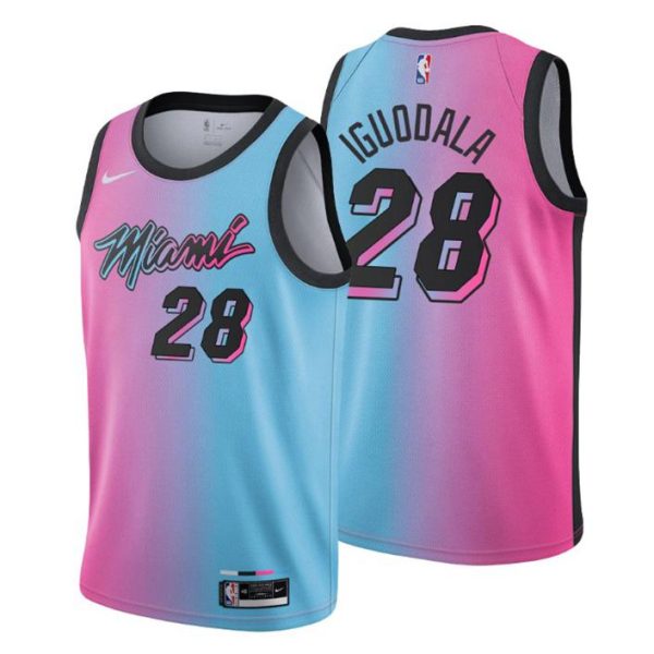 2020-21 Miami Heat Trikot Swingman Andre Iguodala No. 28 City Edition Blau Rosa