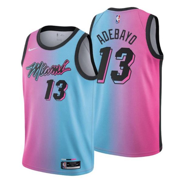 2020-21 Miami Heat Trikot Swingman Bam Adebayo No. 13 City Edition Blau Rosa