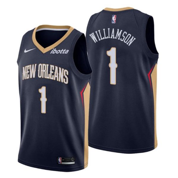 2020-21 New Orleans Pelicans Trikot No. 1 Zion Williamson Navy Icon Edition