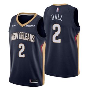 2020-21 New Orleans Pelicans Trikot No. 2 Lonzo Ball Navy Icon Edition
