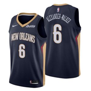 2020-21 New Orleans Pelicans Trikot No. 6 Nickeil Alexander-Walker Navy Icon Edition