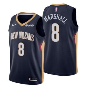 2020-21 New Orleans Pelicans Trikot No. 8 Naji Marshall Navy Icon Edition
