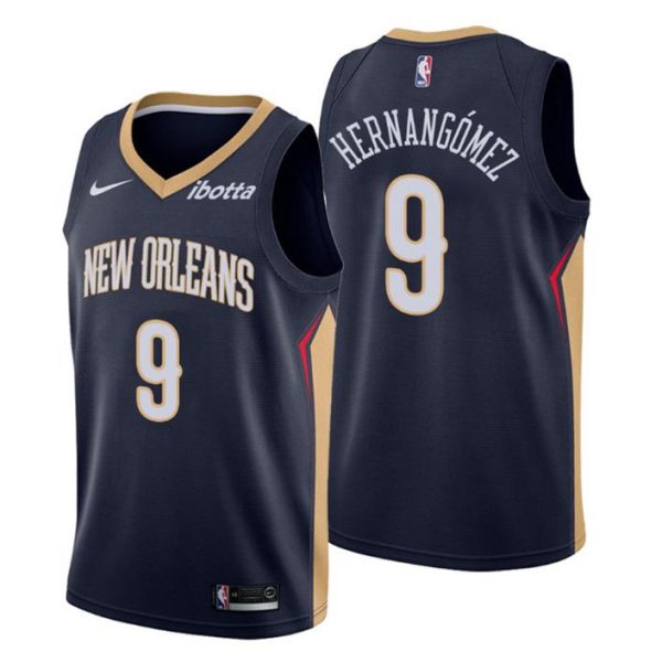 2020-21 New Orleans Pelicans Trikot No. 9 Willy Hernangómez Navy Icon Edition