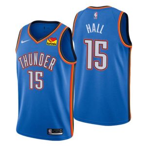 2020-21 Oklahoma City Thunder Trikot #15 Josh Hall Patch Love’s Travel Stops Blau Icon Edition