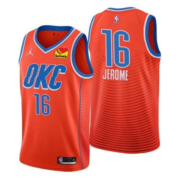 2020-21 Oklahoma City Thunder Trikot #16 Ty Jerome Orange Statement Edition