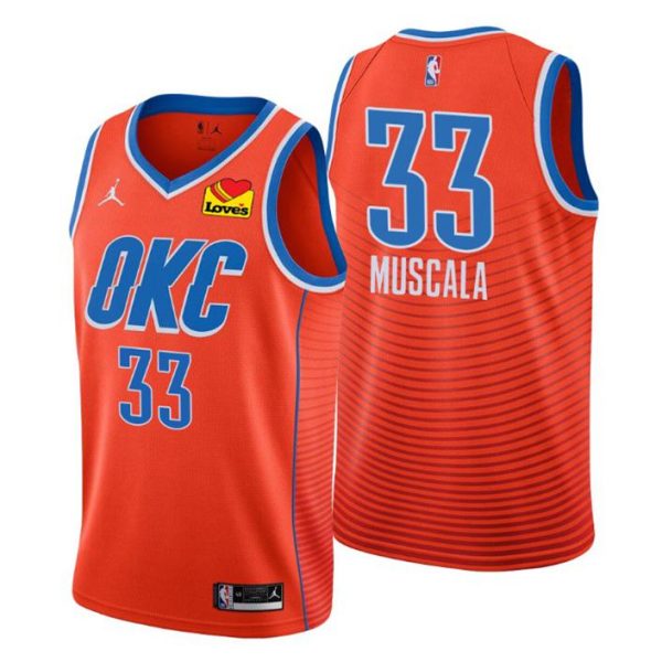 2020-21 Oklahoma City Thunder Trikot #33 Mike Muscala Orange Statement Edition