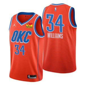 2020-21 Oklahoma City Thunder Trikot #34 Kenrich Williams Orange Statement Edition