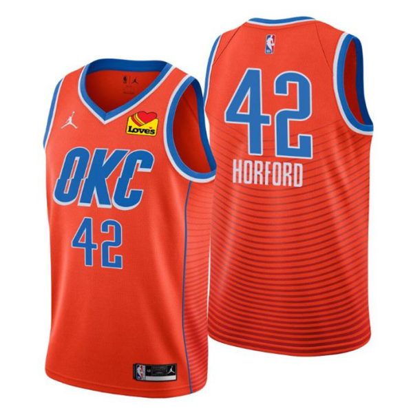 2020-21 Oklahoma City Thunder Trikot #42 Al Horford Orange Statement Edition