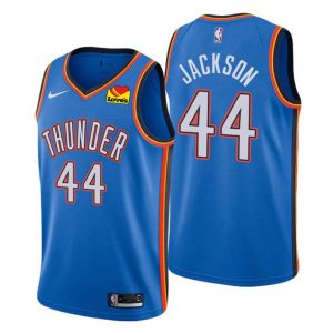 2020-21 Oklahoma City Thunder Trikot #44 Justin Jackson Patch Love’s Travel Stops Blau Icon Edition