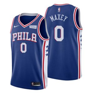 2020-21 Philadelphia 76ers Trikot #0 Tyrese Maxey Blau Icon Edition