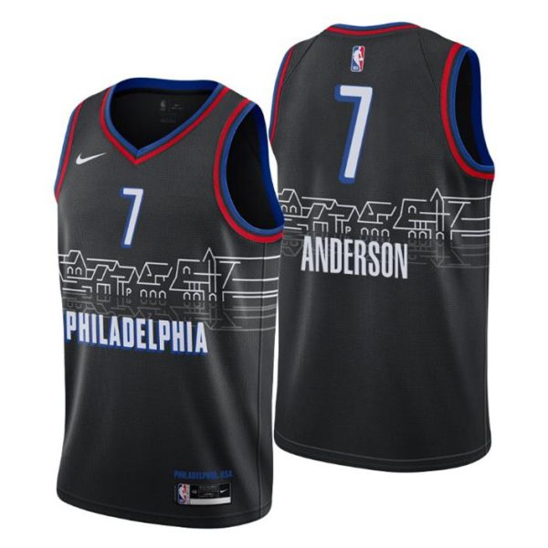 2020-21 Philadelphia 76ers Trikot Swingman Isaiah Joe No. 7 City Edition Schwarz