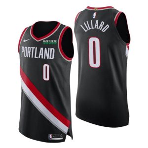 2020-21 Portland Trail Blazers Trikot Icon Edition Authentic 0 #Damian Lillard Schwarz