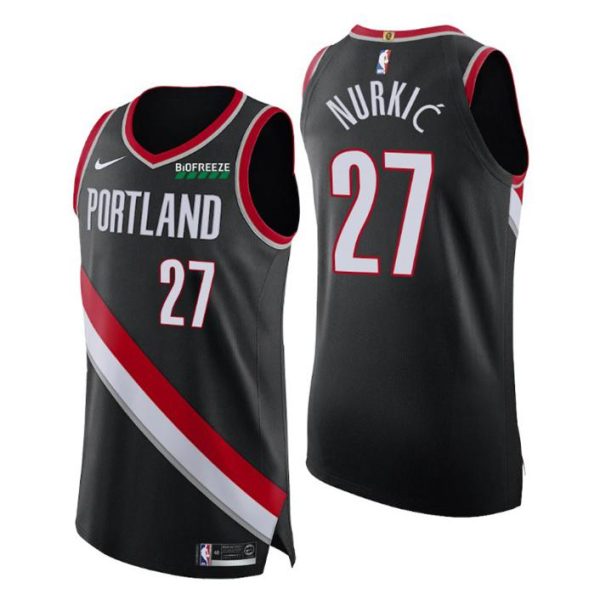 2020-21 Portland Trail Blazers Trikot Icon Edition Authentic 27 #Jusuf Nurkic Schwarz