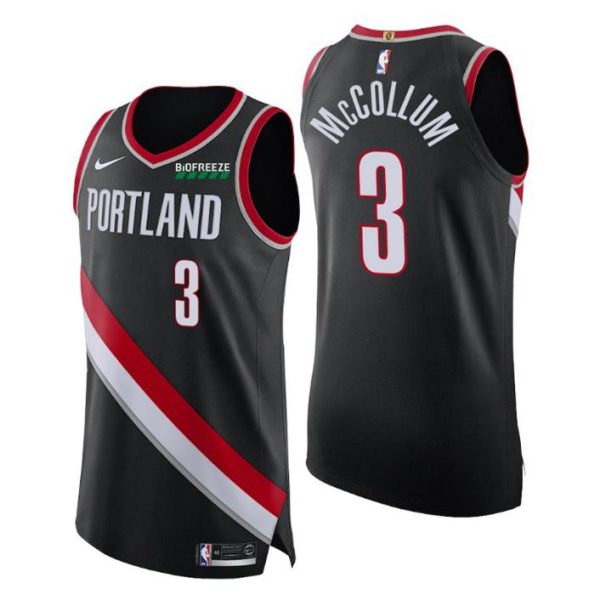 2020-21 Portland Trail Blazers Trikot Icon Edition Authentic 3 #C.J. McCollum Schwarz