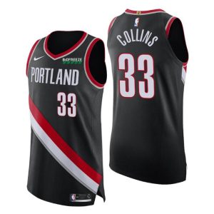 2020-21 Portland Trail Blazers Trikot Icon Edition Authentic 33 #Zach Collins Schwarz