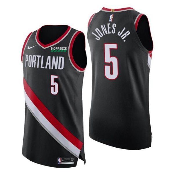 2020-21 Portland Trail Blazers Trikot Icon Edition Authentic 5 #Derrick Jones Jr. Schwarz