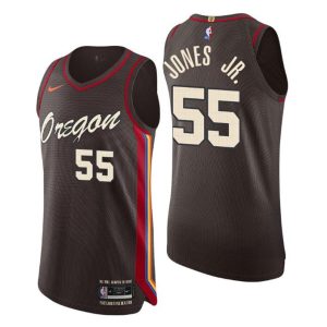 2020-21 Portland Trail Blazers Trikot No. 5 Derrick Jones Jr. City Edition Chocolate