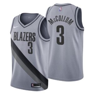 2020-21 Portland Trail Blazers Trikot No.3 C.J. McCollum Earned Edition Grau