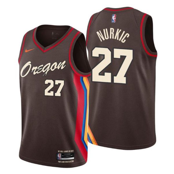 2020-21 Portland Trail Blazers Trikot Swingman Jusuf Nurkic No. 27 City Edition Schwarz