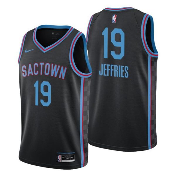 2020-21 Sacramento Kings Trikot City Edition #19 DaQuan Jeffries Schwarz